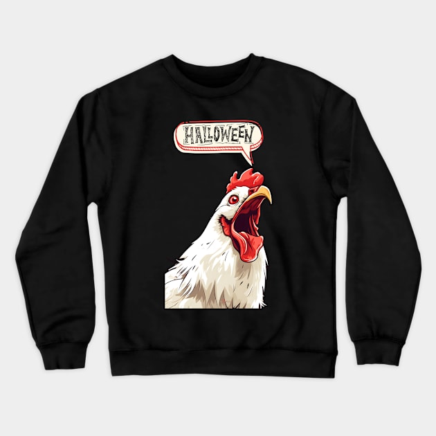 Halloween Chicken Crewneck Sweatshirt by Funtomass